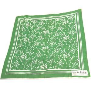 Diane von Furstenberg Cotton Green and White Vintage Square Scarf